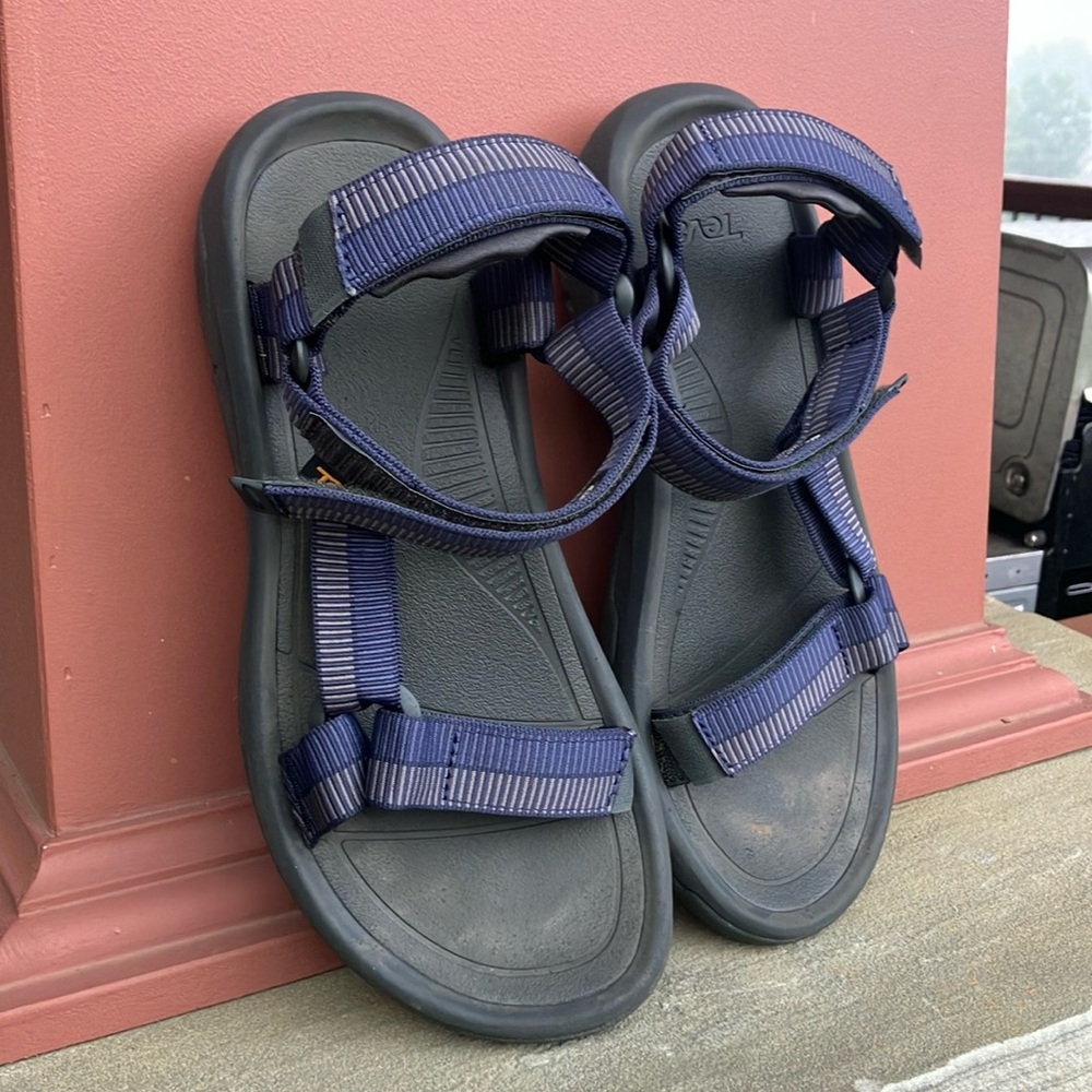 Blue gray Teva water sandals